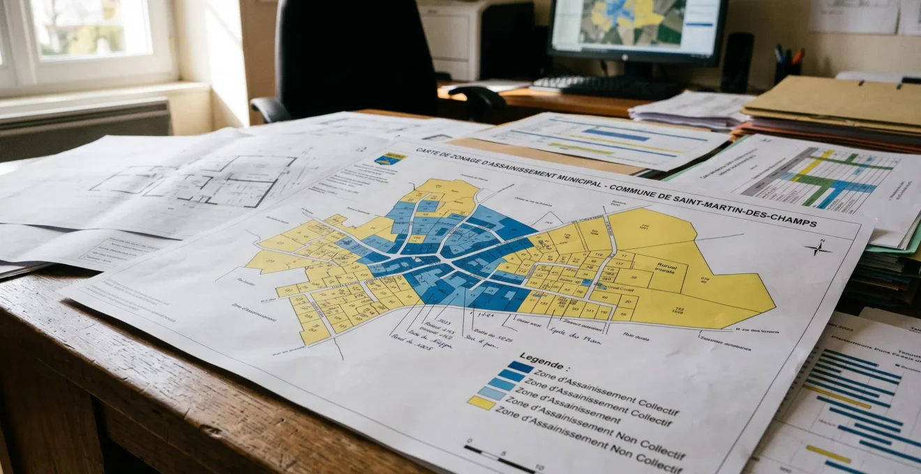 Document de zonage d'assainissement communal montrant les zones d'assainissement collectif et non collectif